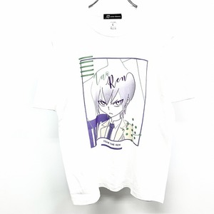 アルマビアンカ 【新品】arma bianca Tシャツ TVアニメ SHAMAN KING シャーマンキング 道蓮 タオレン lette-graph 半袖 綿100% L 白 メンズ