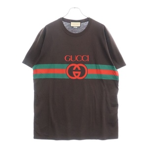 GUCCI グッチ 22AW Interlocking G Cotton T-Shirt インターロッキングG コットン半袖Tシャツ 548334 XJET1 ブラウン