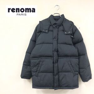 1F1212-K-N◆renoma レノマ ダウンジャケット◆sizeL ブラック ジップアップ フーディー アウター シンプル カジュアル 軽量 暖か メンズ