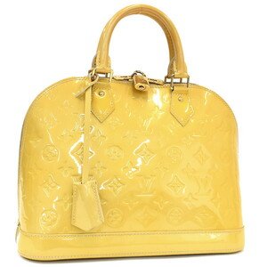 1円 ◎LOUIS VUITTON ルイヴィトン アルマ ハンドバッグ M91695 ヴェルニ エナメル ジョーヌ◎E.Ciom.oR-08