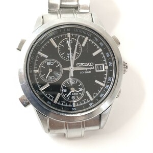 ★SEIKO セイコー 腕時計 SCDL007 CHRONOGRAPH クロノグラフ クオーツ カレンダー ブラック シルバー 黒文字盤