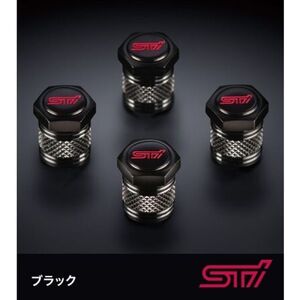 新品 スバル レヴォーグレイバック VN5 純正 STI バルブキャップセット ブラック