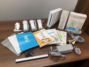 ★任天堂 Wii RVL-001★ 本体 ACアダプター リモコン ソフト センサーバー スタンド 取説 ニンテンドー Nintendo 通電のみ確認済み ◇241WW