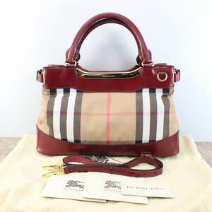 BURBERRY CHECK PATTERNED 2WAY SHOULDER BAG MADE IN ITALY/バーバリーチェック柄2wayショルダーバッグ