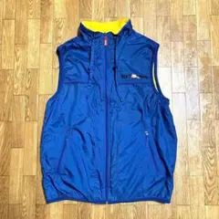 90s ECKO UNLTD リバーシブル ナイロン ベスト 青 黄色 M