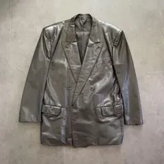 cow leather tailored jacket double L 牛革