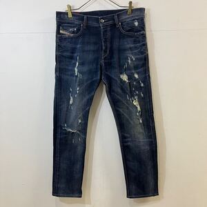 DIESEL デニムパンツ ダメージデニム TEPPHAR SLIM-CARROT クラッシュ加工 ジーパン ジーンズ W32 L32 ディーゼル【送料一律/同梱可能】M