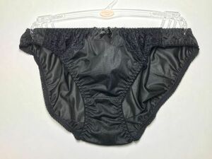 38 7932 Nomma Sourire サイドレース ブラック ストレッチ パンティ Ｌ ツルツル