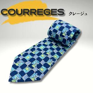 courreges クレージュ　ネクタイ　ブルー系