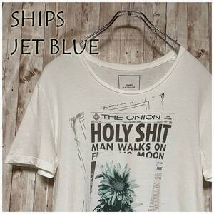 ★SHIPS JET BLUE シップスジェットブルー Tシャツ 月面着陸 ユニセックス