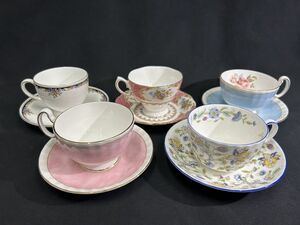 【O9-40】カップ＆ソーサー まとめて5点 WEDGWOOD /AYNSLEY /MINTO /ROYAL ALBERT