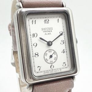 稼動品 SEIKO セイコー ALBA アルバ SUCCESS VINTAGE V802-5000 クオーツ スモセコ スクエア レディース 腕時計 ヴィンテージ UKTC①