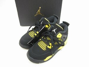 NIKE / ナイキ TD Air Jordan4 Retro Thunder トドラー エアジョーダン4レトロ サンダー ベビー キッズ サイズ : 16cm 黒×黄色