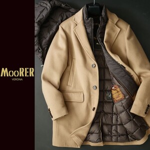 dr226●54●MooRERムーレー●うっとりカシミヤ入り●最高峰シベリア産グースダウンコート●52の方もご検討下さい