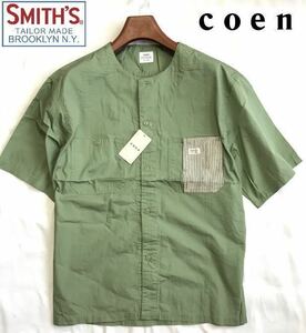 ▼S050新品【メンズL】カーキ グリーン 別注 ユナイテッドアローズ　コーエン COEN×SMITH