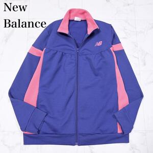 ◇ NB New Blance ニューバランス ジャージ ジップアップ ブルゾン LL XL サイズ レディース パープル 紫 ピンク