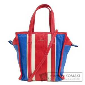 BALENCIAGA バレンシアガ 513990 バザール　ストライプ　2WAY ハンドバッグ カーフ レディース 中古