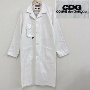 CDG COMME des GARCONS Molinel ロゴ ショップコート ホワイト 白 Mサイズ コムデギャルソン モリネル ワークコート archive 4020039