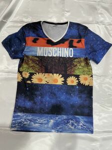 美品MOSCHINOモスキーノ Tシャツ カットソー トップスレディース青ブルー