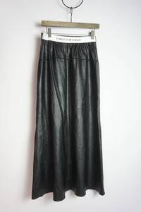 美品 THINGS THAT MATTER シングス ザット マター WET LEATHER MAXI SKIRT レザー ロング スカート パンツ 0582TM1119P 黒サイズ1本物424O