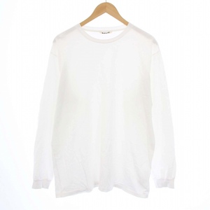 オーラリー AURALEE 20SS LUSTER PLAITING L/S TEE Tシャツ ロンT カットソー 長袖 4 M 白 ホワイト A00SP01GT /KH メンズ