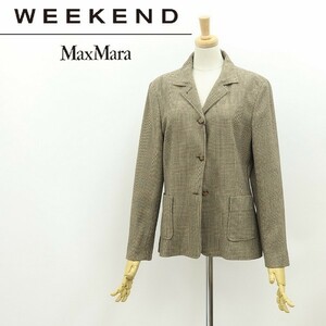 新品◆Max Mara WEEKEND マックスマーラ ストレッチ グレンチェック柄 ジャケット ベージュ 40