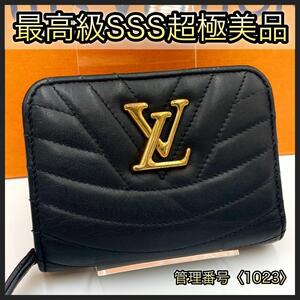 LOUIS VUITTON ルイヴィトン ミニ財布 ニューウェーブ ジプトコンパクト カーフレザー レディース 正規品 鑑定済 本物 美品 黒 ブラック