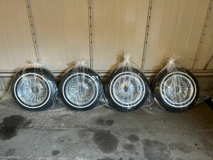 DAYTON 13x7 72 スポーク ゼニス デイトン クロス ローライダー インパラ ボム コンビ クローム NOS 155/80R13 クローム ホワイトリボン