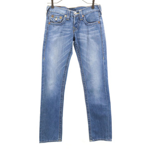 トゥルーレリジョン USA製 デニムパンツ W23 ウォッシュブルー TRUE RELIGION ジーンズ レディース