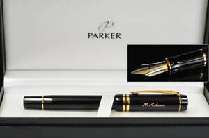 【万年筆】　PARKER　パーカー　デュオフィールド　ペン先　18K　750　専用ケース　中古品※ネーム有　0312006-4