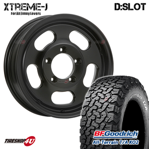 4本セット XTREME-J D:SLOT DSLOT 16x5.5J 5/139.7 +22 +0 SBK BFGoodrich All-Terrain T/A KO2 215/70R16 ホワイトレター ジムニー JB64