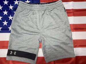 新品未使用タグ付き　made in USA UNDER ARMOUR（アンダーアーマー）UAテックテリーショーツ　LARGE グレー