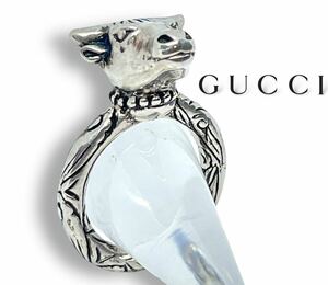 GUCCI Anger Forest Bulls Head Ring グッチ アンガーフォレスト ブルヘッド リング シルバー 指輪 アニマル 牛モチーフ 正規品