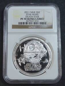 ☆★NIUE スターウォーズ 2Dollars 銀貨 NGC PF70 DEATH STAR★☆