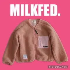 MILKFED.　ミルクフェド　ノーカラー　ボアブルゾン　ボアジャケット　ピンク