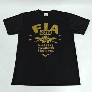 【中古・未使用品】ミズノ 競泳 FIA マスターズ 2018 スイミング フェスティバル ドライシャツ 吸収速乾 Tシャツ S MIZUNO 水泳