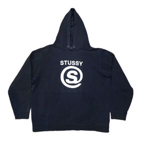 90s OLD STUSSY スウェット トレーナー ブラック 黒　炭黒 ヴィンテージ ステューシー パーカー アーカイブ 紺タグ