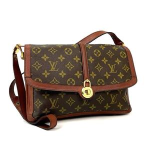 希少■Louis Vuitton ルイヴィトン M51414 サックヴァンドーム モノグラム ショルダーバッグ クロスボディ 肩掛け 斜め掛け 2WAY レザー 茶