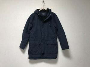 本物アバクロンビーアンドフィッチAbercrombie&Fitchナイロンジップミリタリーモッズコートジャケットパーカー長袖メンズ紺ネイビーXS