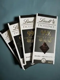 【4枚】Lindt EXCELLENCE 99% ダークチョコレート 50g