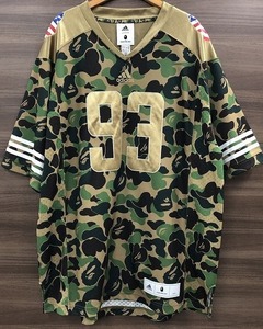 期間限定セール アディダス×アベイシングエイプ adidas A BATHING APE Tシャツ カットソー 半袖 ゲームシャツ C-SCOM-21-50777-M