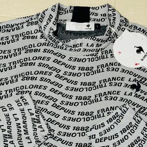 新品★le coq sportif GOLF ルコック ゴルフ ウェーブロゴ 吸汗速乾 長袖モックネックシャツ/WH00/サイズLL/送料185円