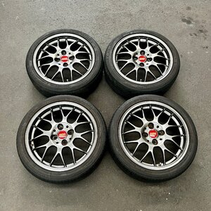 タイヤ付き社外ホイール4本セット　BBS RG-R RG712H　ダイヤモンドブラック　17×7J　+38　100　4穴　205/45R17