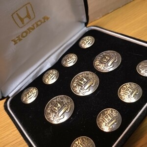 HONDA 非売品 ロゴ ボタン セット ファッション レトロ エンブレム ホンダ ノベルティ レア 希少 限定 car limited fashion Emblem button 