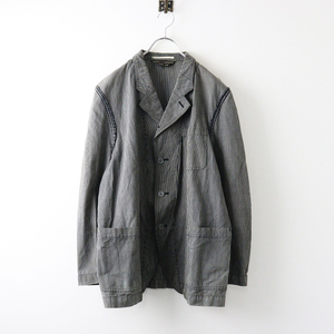 希少 AD2001 コムデギャルソン オムプリュス COMME des GARCONS HOMME PLUS ストライプ ジャケット M/ブラック【2400014084818】