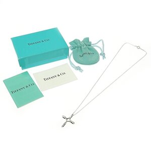 【1円スタート】【箱付き】TIFFANY & Co. ティファニー シルバー オープンクロス 2.9g 925刻印 ネックレス 373460