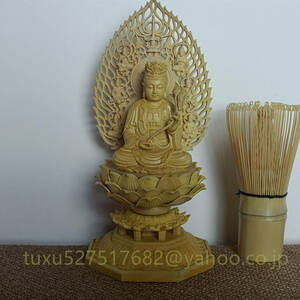 仏教工芸品　柘植材　精密彫刻　木彫仏教　仏師で仕上げ品 勢至菩薩座像