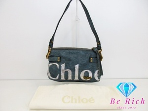 クロエ Chloe 2way ショルダーバッグ エクリプス 7A733 青 ブルー レザー ショルダーなし ロゴ クロスボディ ハンドバッグ【中古】 bk9232