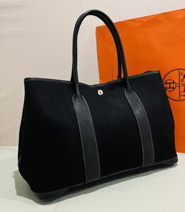 HERMES 超美品 バッグ ガーデンパーティPM ブラック エルメス バック 黒