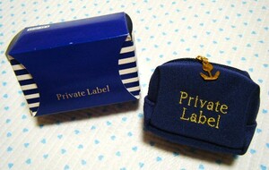 プライベートレーベル　Private Label collection　キーケースポーチ・化粧ポーチ　紺色　チューリップ型ファスナーチャーム仕様